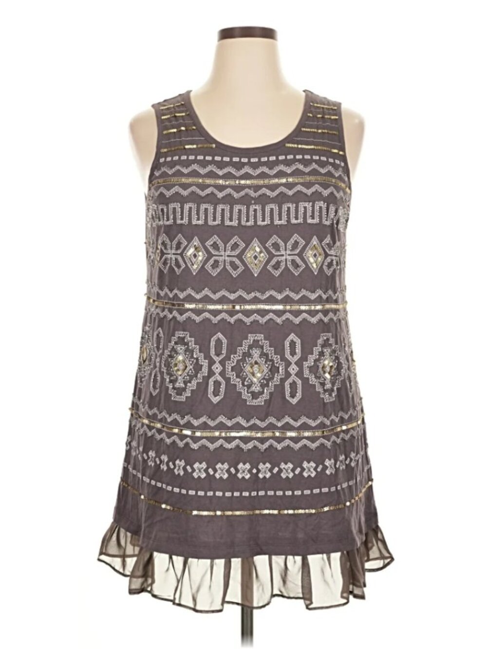 LOGO Lavish Line Sequin Tunic Dress – Size XL – Aztec Graphic - Picture 3 of 7